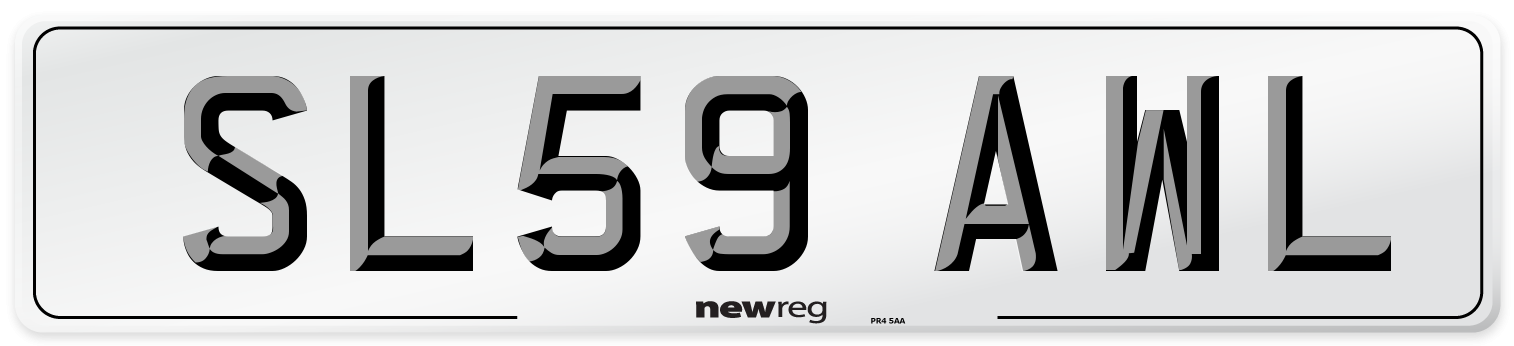 SL59 AWL Number Plate from New Reg